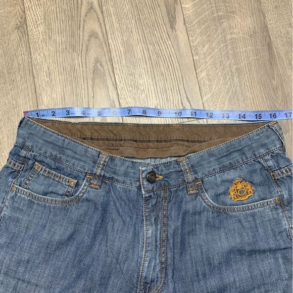 Men's Canali Jeans Size US 36 / Italy 52 Cotton Blue Denim Embroidered Logo - Picture 11 of 13